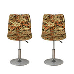 Vintage Brown Bohemian Floral Print Bar Stool Covers