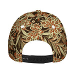 Vintage Brown Bohemian Floral Print Baseball Cap