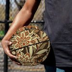 Vintage Brown Bohemian Floral Print Basketball
