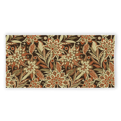 Vintage Brown Bohemian Floral Print Beach Towel