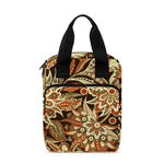 Vintage Brown Bohemian Floral Print Bible Tote Bag