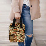 Vintage Brown Bohemian Floral Print Bible Tote Bag