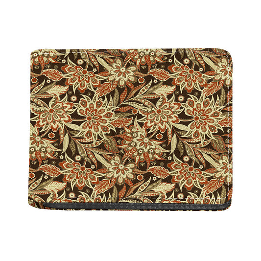 Vintage Brown Bohemian Floral Print Bifold Wallet