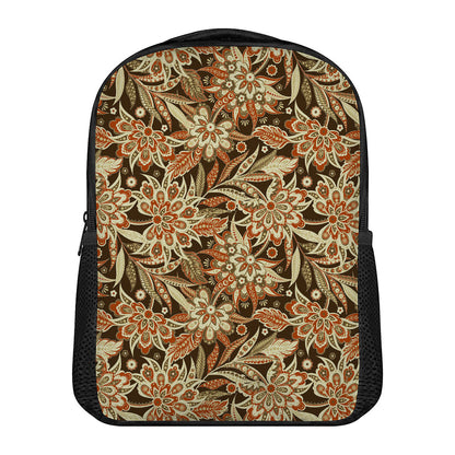 Vintage Brown Bohemian Floral Print Casual Backpack
