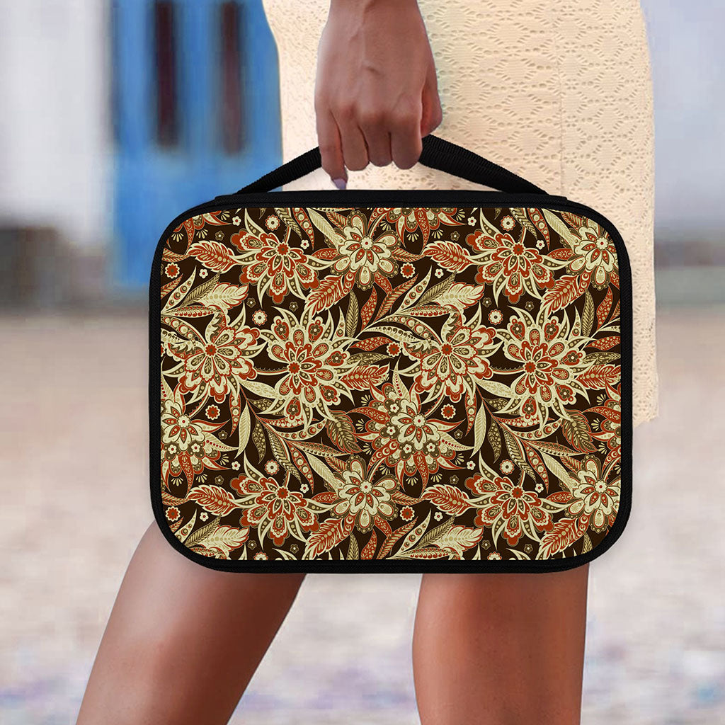 Vintage Brown Bohemian Floral Print Classic Bible Case