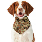 Vintage Brown Bohemian Floral Print Dog Bandana