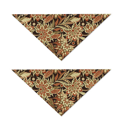 Vintage Brown Bohemian Floral Print Dog Bandana