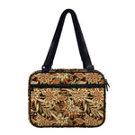 Vintage Brown Bohemian Floral Print Double Strap Bible Bag