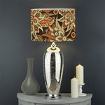 Vintage Brown Bohemian Floral Print Drum Lamp Shade