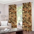 Vintage Brown Bohemian Floral Print Extra Wide Grommet Curtains