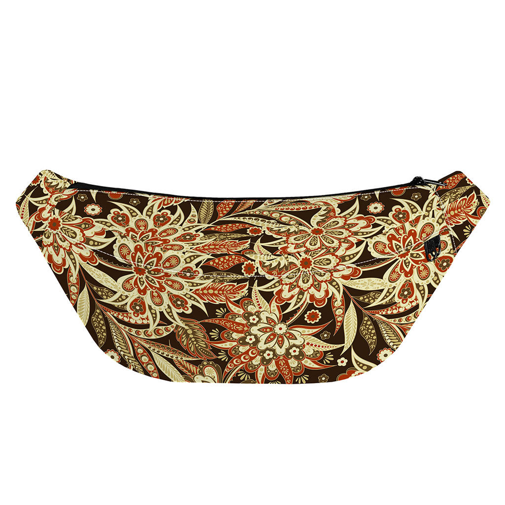Vintage Brown Bohemian Floral Print Fanny Pack