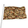 Vintage Brown Bohemian Floral Print Flag