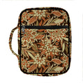 Vintage Brown Bohemian Floral Print Front Pocket Bible Bag