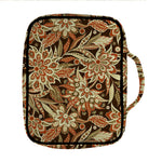 Vintage Brown Bohemian Floral Print Front Pocket Bible Bag