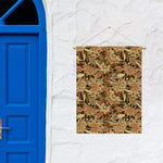 Vintage Brown Bohemian Floral Print Garden Flag