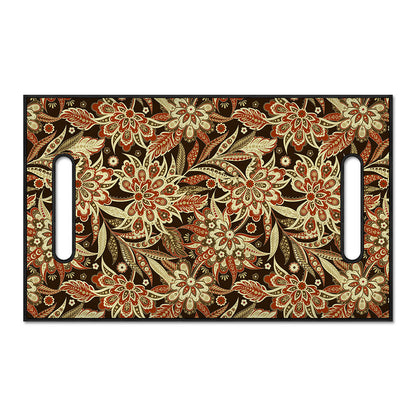 Vintage Brown Bohemian Floral Print Golf Cart Seat Cover