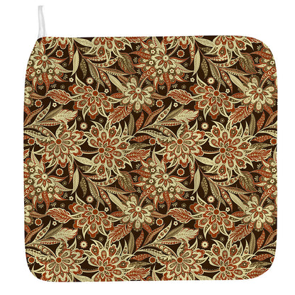 Vintage Brown Bohemian Floral Print Hand Towel