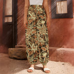 Vintage Brown Bohemian Floral Print Harem Pants