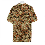 Vintage Brown Bohemian Floral Print Hawaiian Shirt