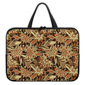 Vintage Brown Bohemian Floral Print Laptop Sleeve With Handle