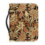 Vintage Brown Bohemian Floral Print Leather Bible Cover