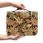 Vintage Brown Bohemian Floral Print Leather Bible Cover