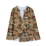 Vintage Brown Bohemian Floral Print Long Sleeve Short Coat