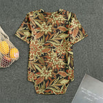 Vintage Brown Bohemian Floral Print Men's Bodysuit