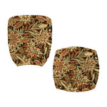 Vintage Brown Bohemian Floral Print Office Chair Cover