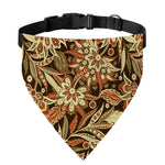 Vintage Brown Bohemian Floral Print Over The Collar Dog Bandana