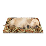 Vintage Brown Bohemian Floral Print Pet Cooling Mat Cover