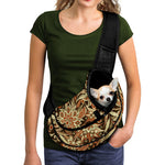 Vintage Brown Bohemian Floral Print Pet Sling Carrier
