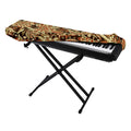 Vintage Brown Bohemian Floral Print Piano Keyboard Cover