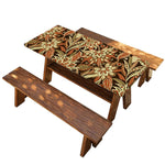 Vintage Brown Bohemian Floral Print Picnic Table Cover