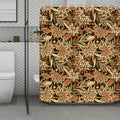 Vintage Brown Bohemian Floral Print Polyester Shower Curtain