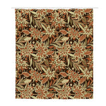 Vintage Brown Bohemian Floral Print Polyester Shower Curtain
