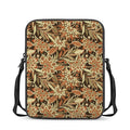 Vintage Brown Bohemian Floral Print Rectangular Crossbody Bag