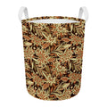 Vintage Brown Bohemian Floral Print Round Laundry Basket