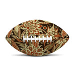 Vintage Brown Bohemian Floral Print Rugby Ball