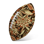 Vintage Brown Bohemian Floral Print Rugby Ball