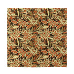 Vintage Brown Bohemian Floral Print Silk Bandana