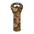 Vintage Brown Bohemian Floral Print Single Neoprene Wine Tote
