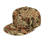 Vintage Brown Bohemian Floral Print Snapback Cap