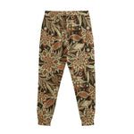 Vintage Brown Bohemian Floral Print Sweatpants