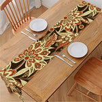 Vintage Brown Bohemian Floral Print Table Runner