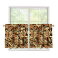 Vintage Brown Bohemian Floral Print Tier Curtains