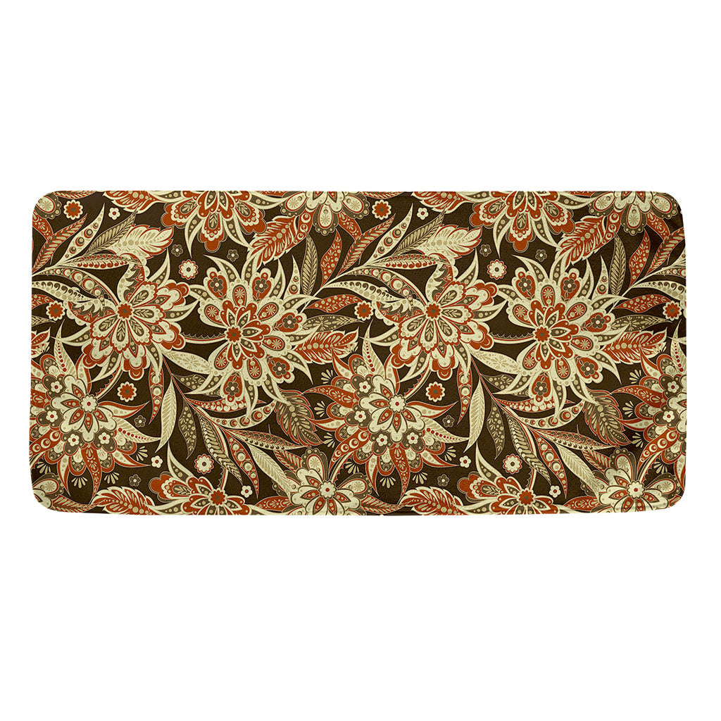 Vintage Brown Bohemian Floral Print Towel