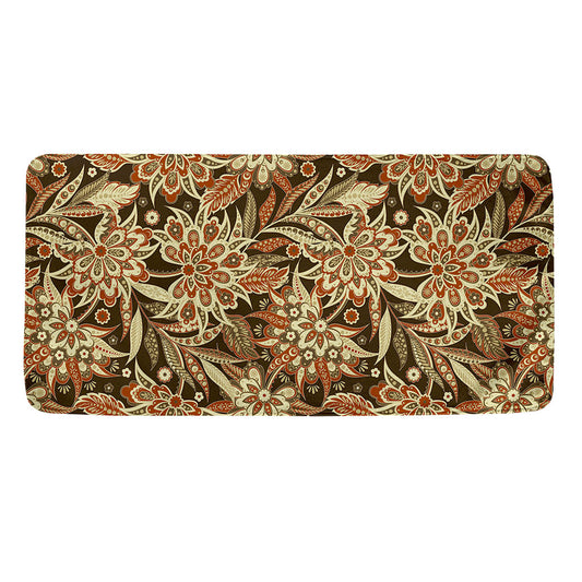 Vintage Brown Bohemian Floral Print Towel