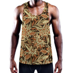 Vintage Brown Bohemian Floral Print Training Tank Top
