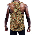 Vintage Brown Bohemian Floral Print Training Tank Top
